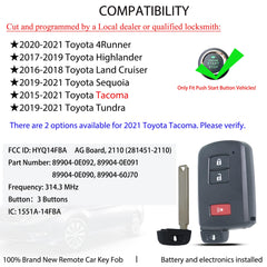 MechanMagic smart key fob for Toyota Tundra rear view, easy compatibility with existing systems