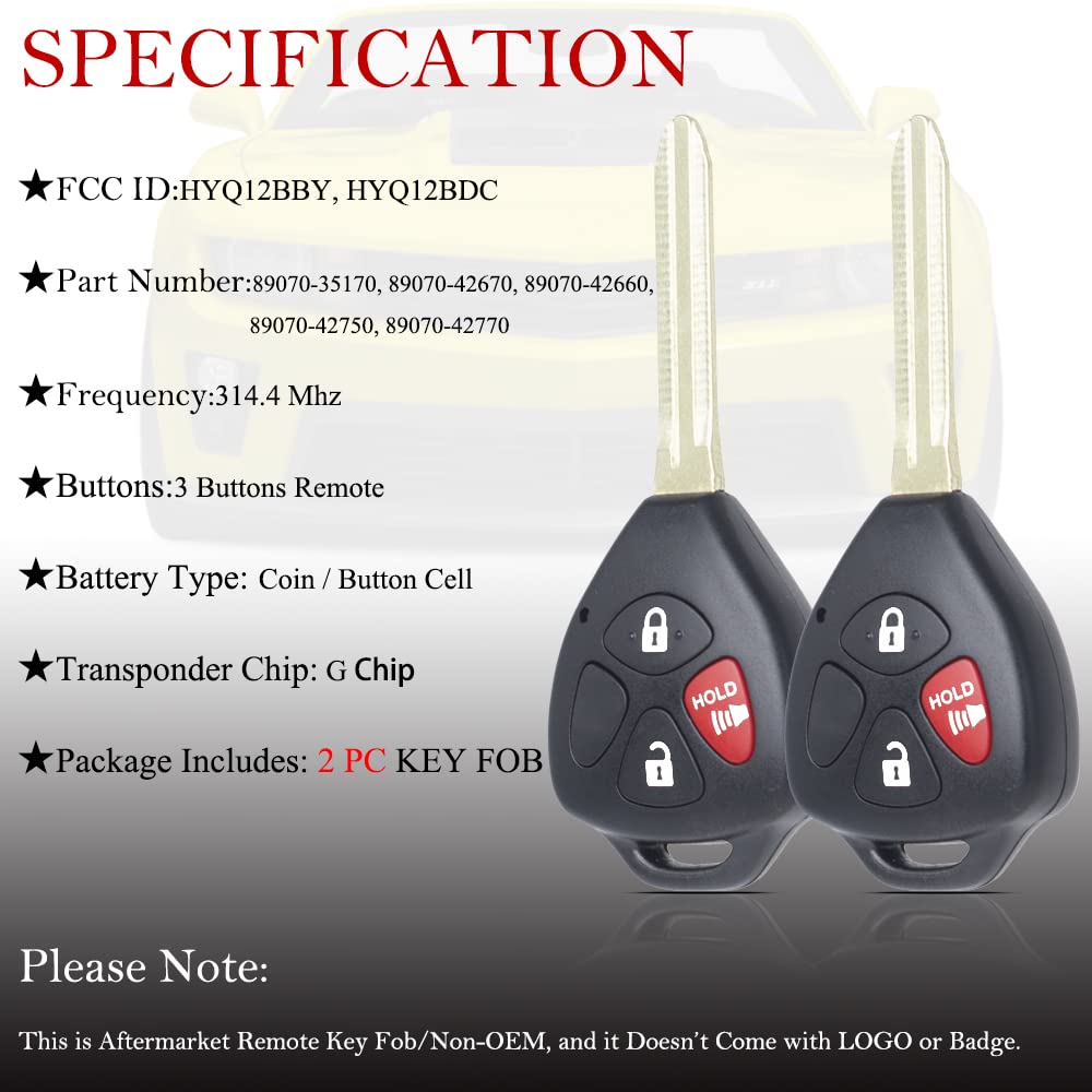 MechanMagic Yaris HYQ12BDC remote fob, ready to program.
