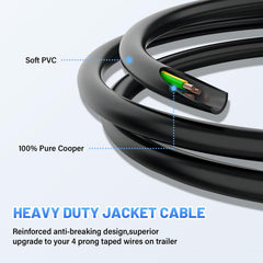 MECMO 10-foot trailer wire enables flexible installation and tidy routing.