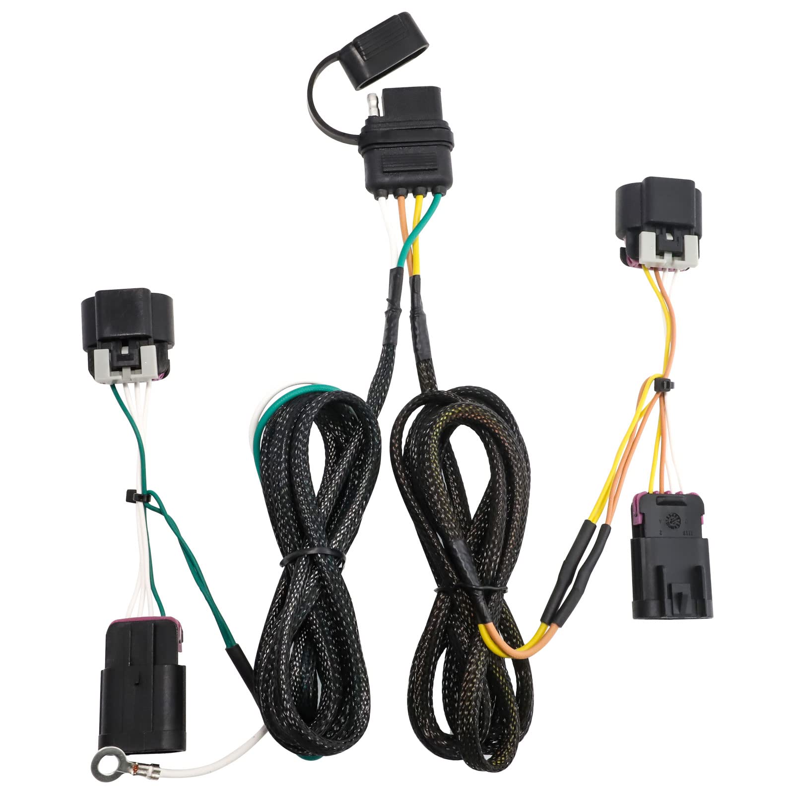 MECMO 4-pin trailer harness for Chevy Equinox with a custom-fit connector for reliable lights.