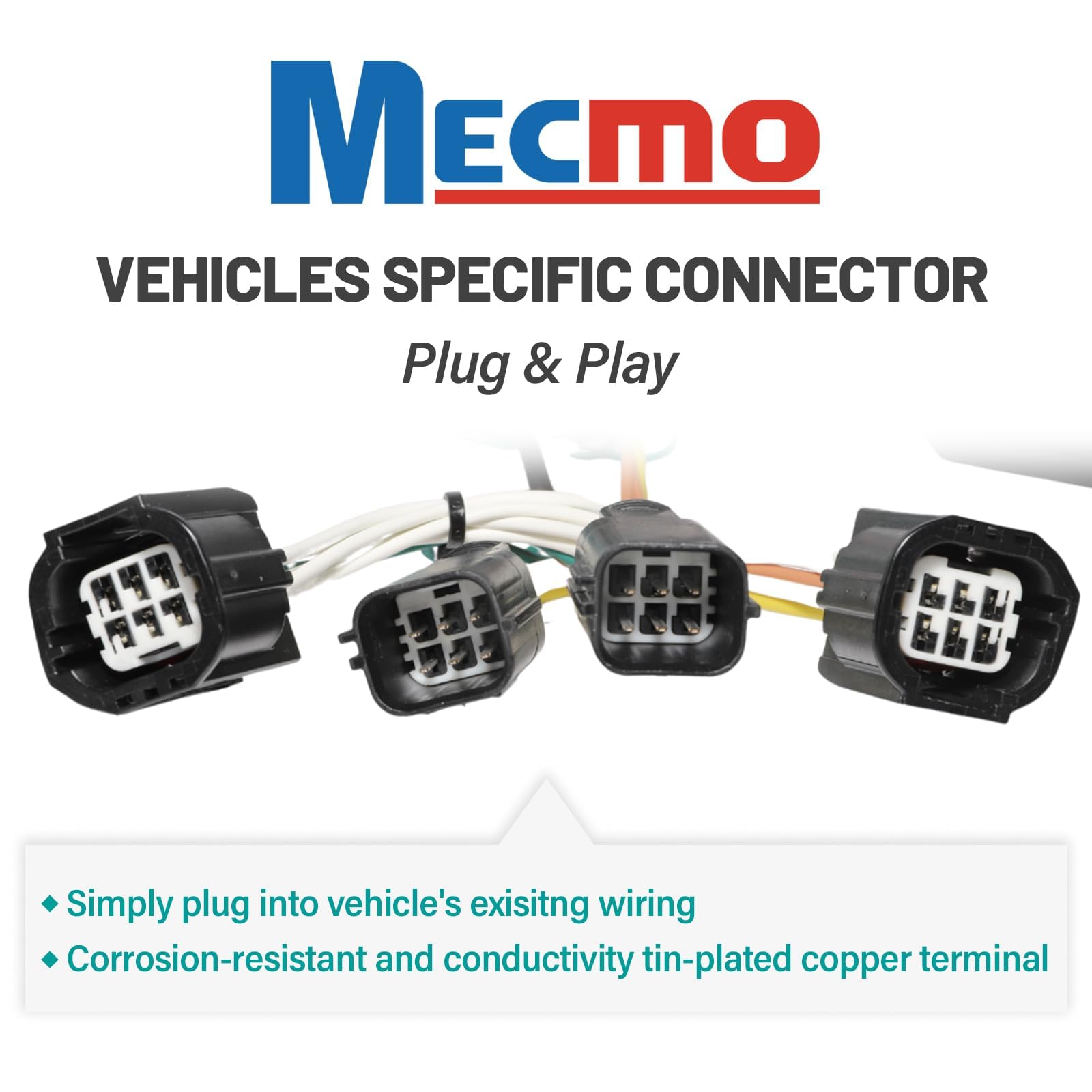 MECMO 4-Way Flat harness for Town and Country wiring shows versatile trailer light power.