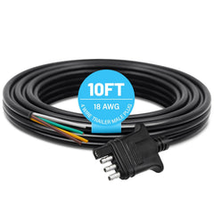 MECMO 4-way trailer end connector wire with 10 ft lead for versatile towing setups