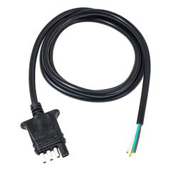 MECMO 4 Way Trailer End Connector close-up, durable weatherproof plug for outdoor trailer wiring.