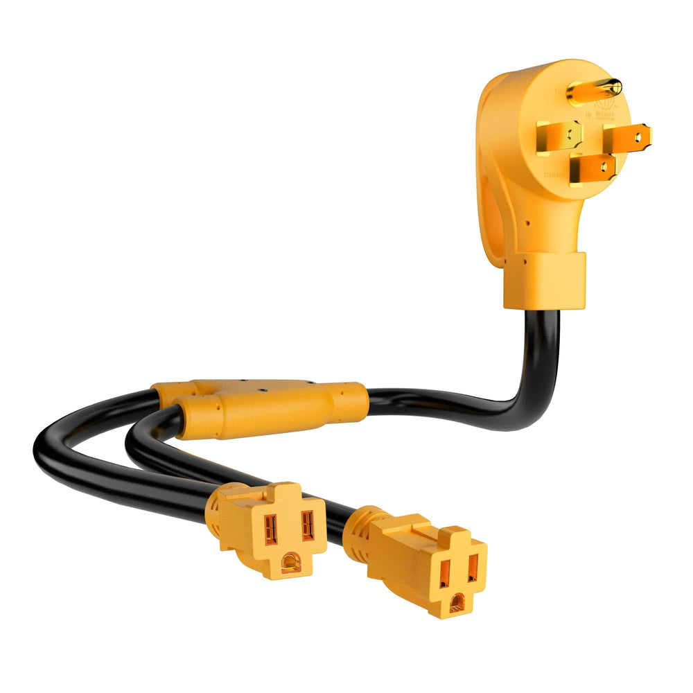 MECMO 50A to 2x 15A RV adapter expands power options at campsites.