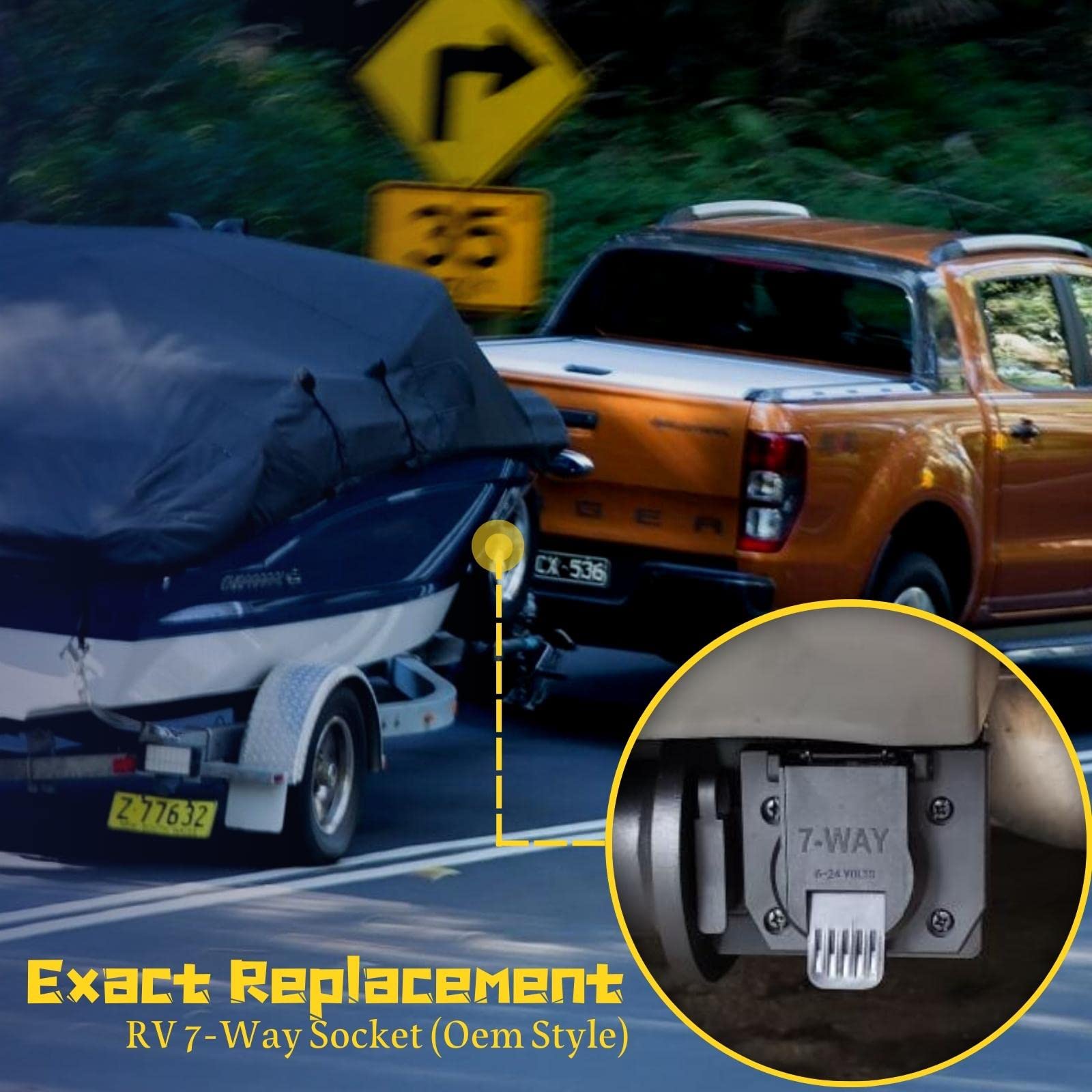 MECMO 7-Pin trailer connector replacement installation-ready at vehicle end