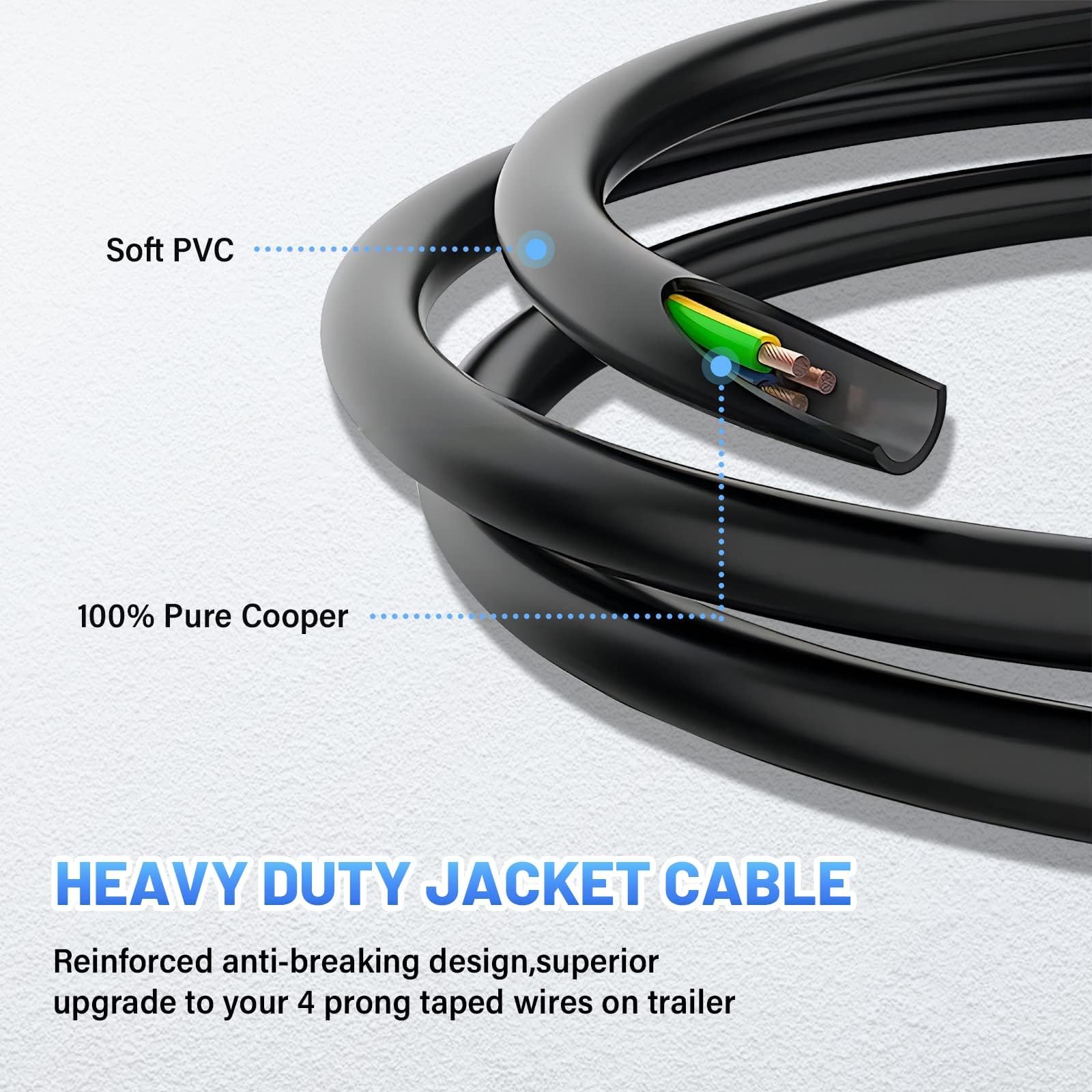 MECMO blunt-cut wires ready to splice into existing trailer harnesses.