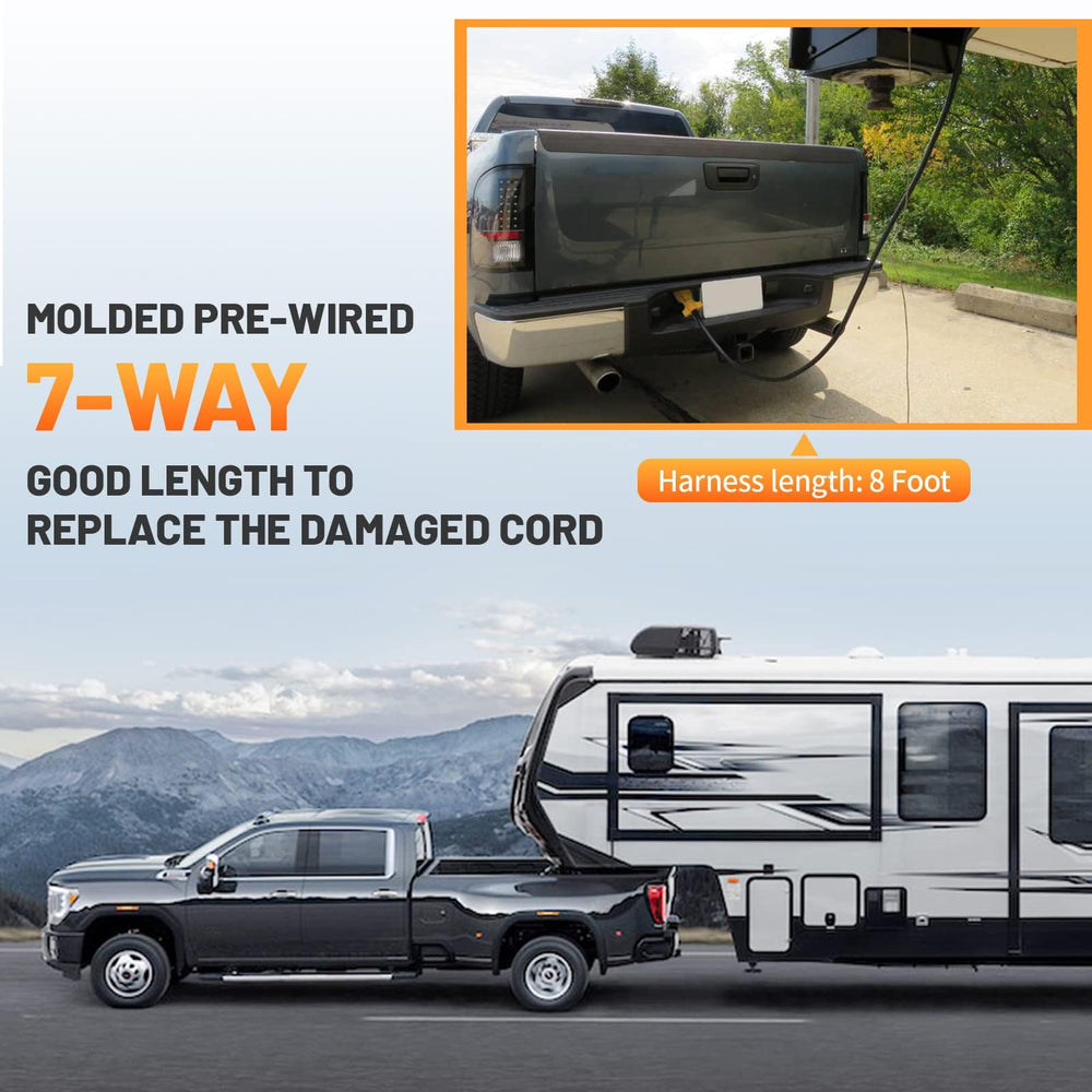 MECMO bright-yellow 7-pin cord quickly stands out in a toolbox or cargo area.