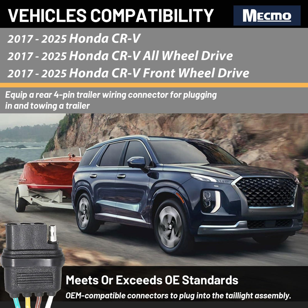MECMO rear cargo area wiring connection shows clean plug-in fit.