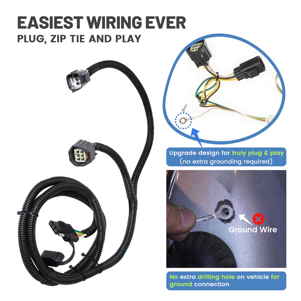 MECMO easy-install trailer harness for Wrangler JK