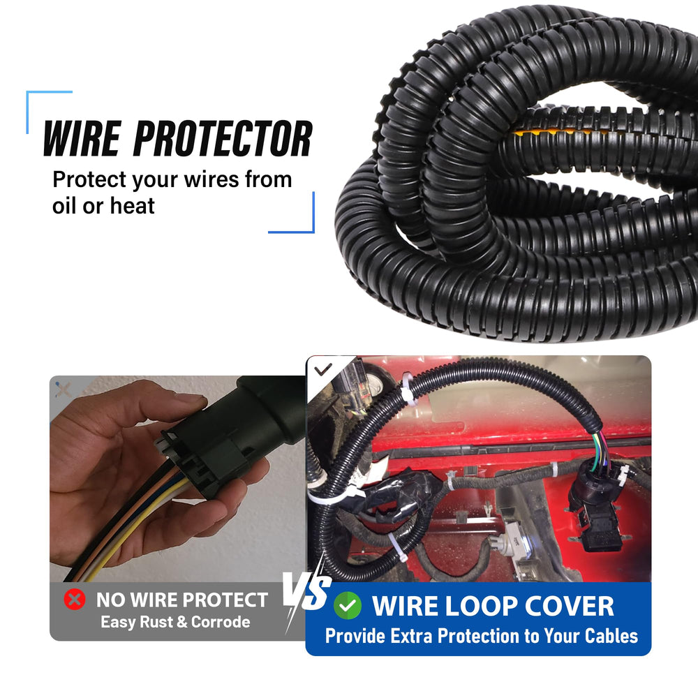 MECMO loom tubing and heat-shrink butt connectors for clean install