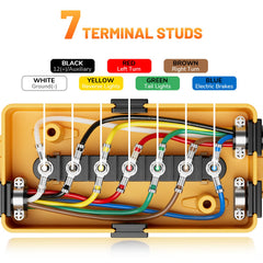 MECMO heavy-duty trailer junction box withstands rugged outdoor use.