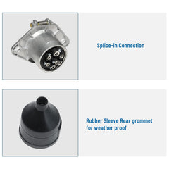 MECMO round socket with spring-loaded dust cover protecting terminals