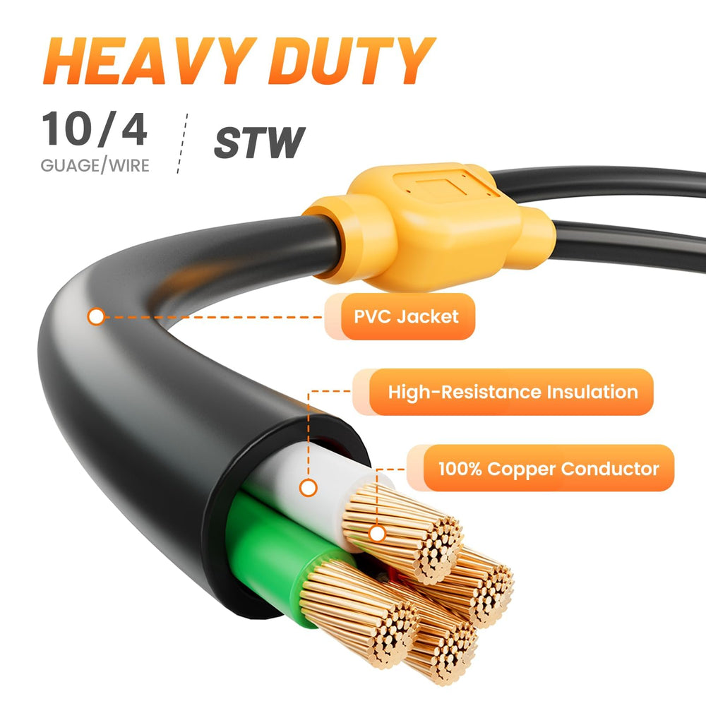 MECMO shore power adapter connected to RV illustration