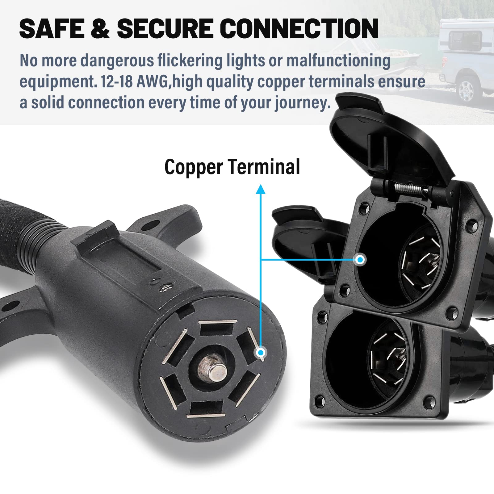 MECMO dust covers protect 7-pin sockets from rust.