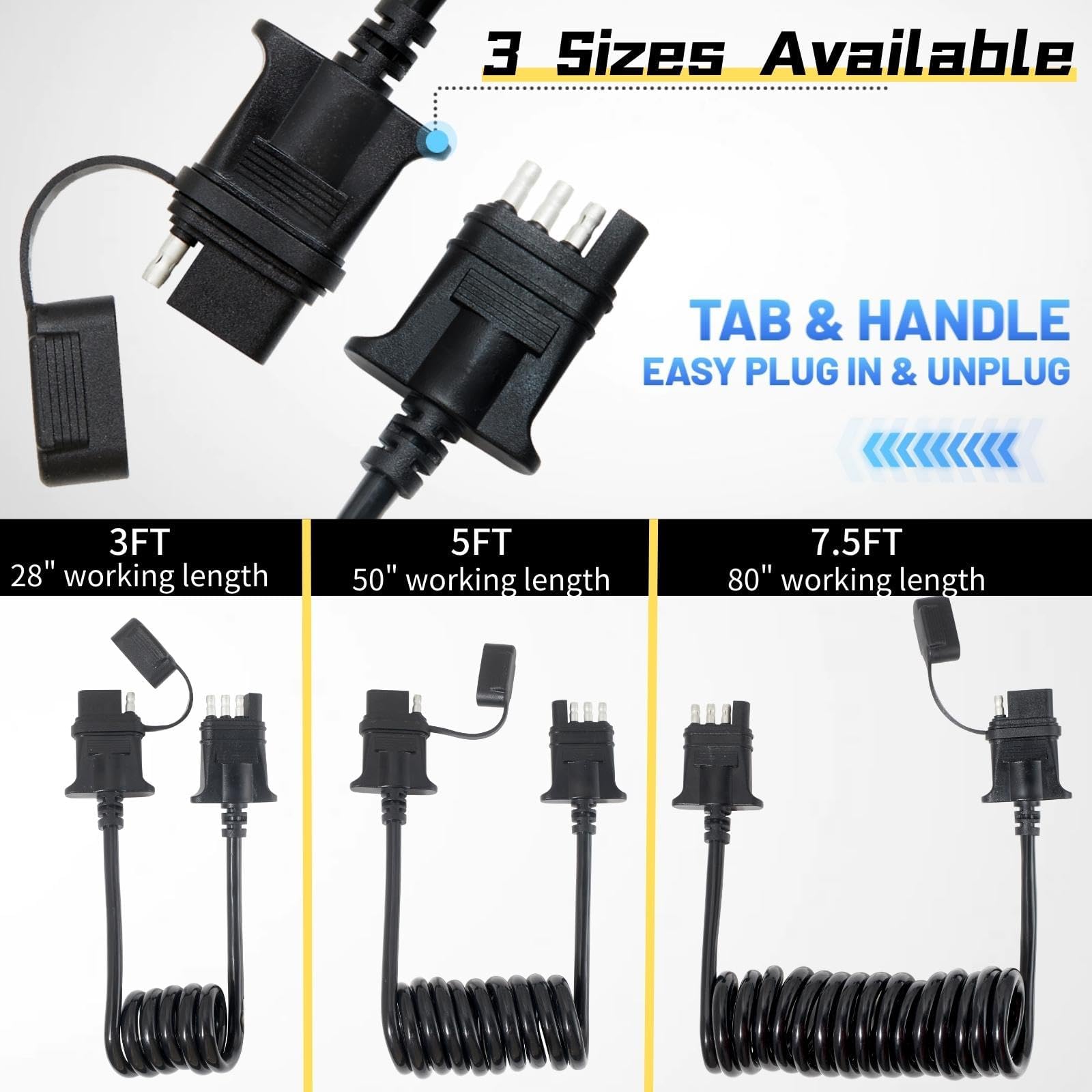 MECMO stretchable design reaches about 8 ft for flexible towing setups.