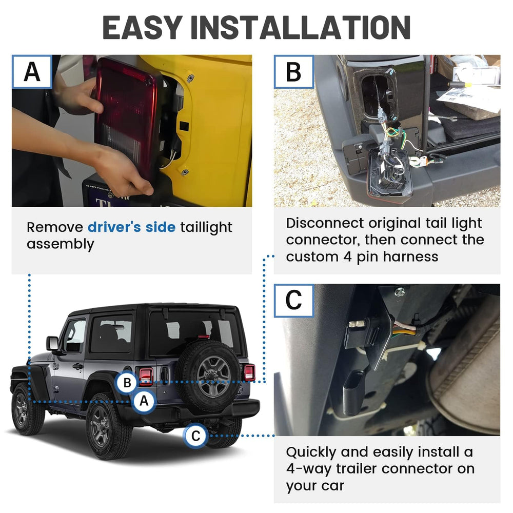 MECMO tail-light connector ensures proper signal transmission for Wrangler JK