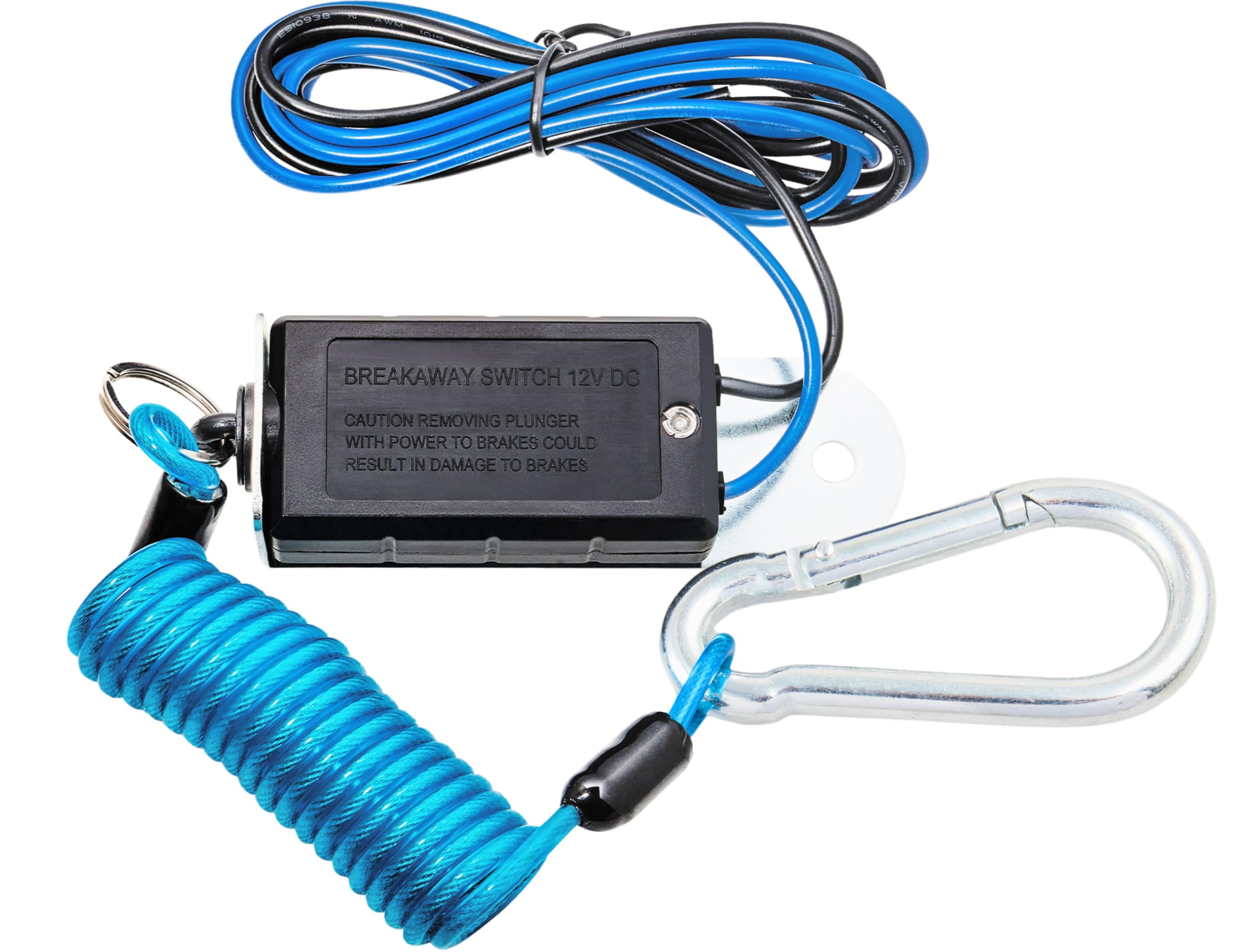 MECMO trailer breakaway switch with 4ft coiled cable for safer towing