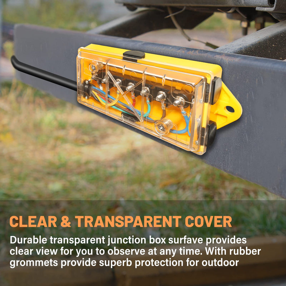 MECMO UV resistant outer sleeve protects trailer wiring outdoors.