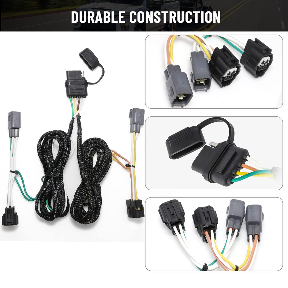 MECMO vehicle-side lighting plug connected to trailer wiring for reliable signals.