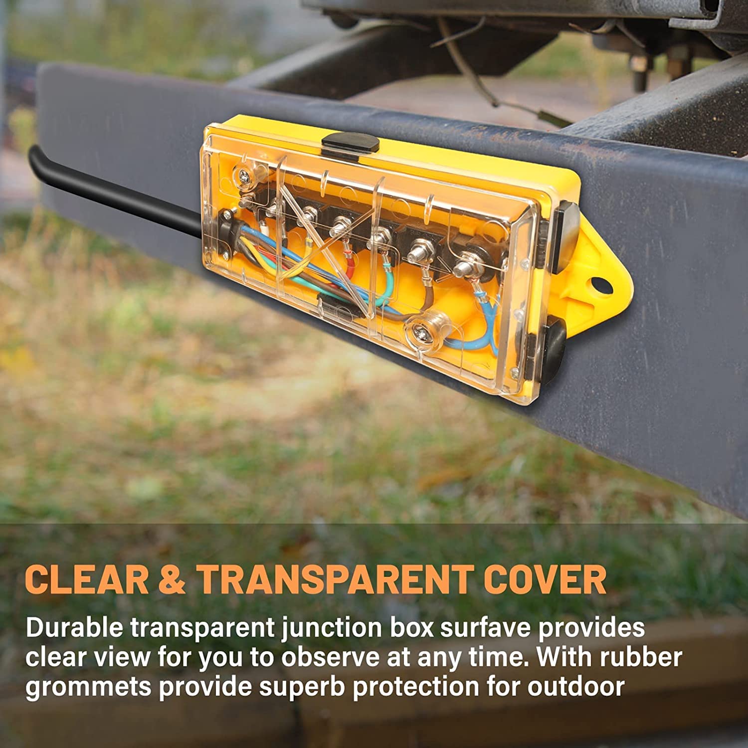 MECMO weatherproof design and seals protect wiring in all weather.