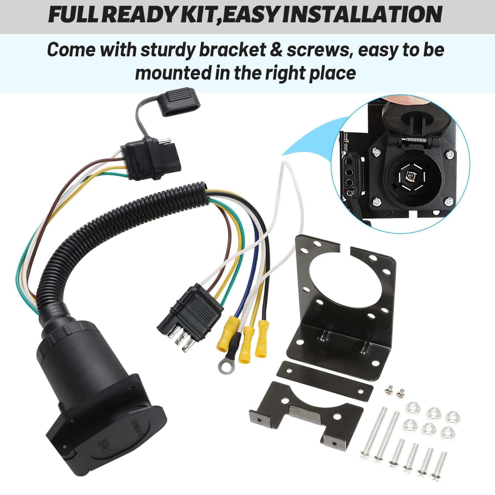 MECMO weatherproof trailer wiring adapter with silicone seal