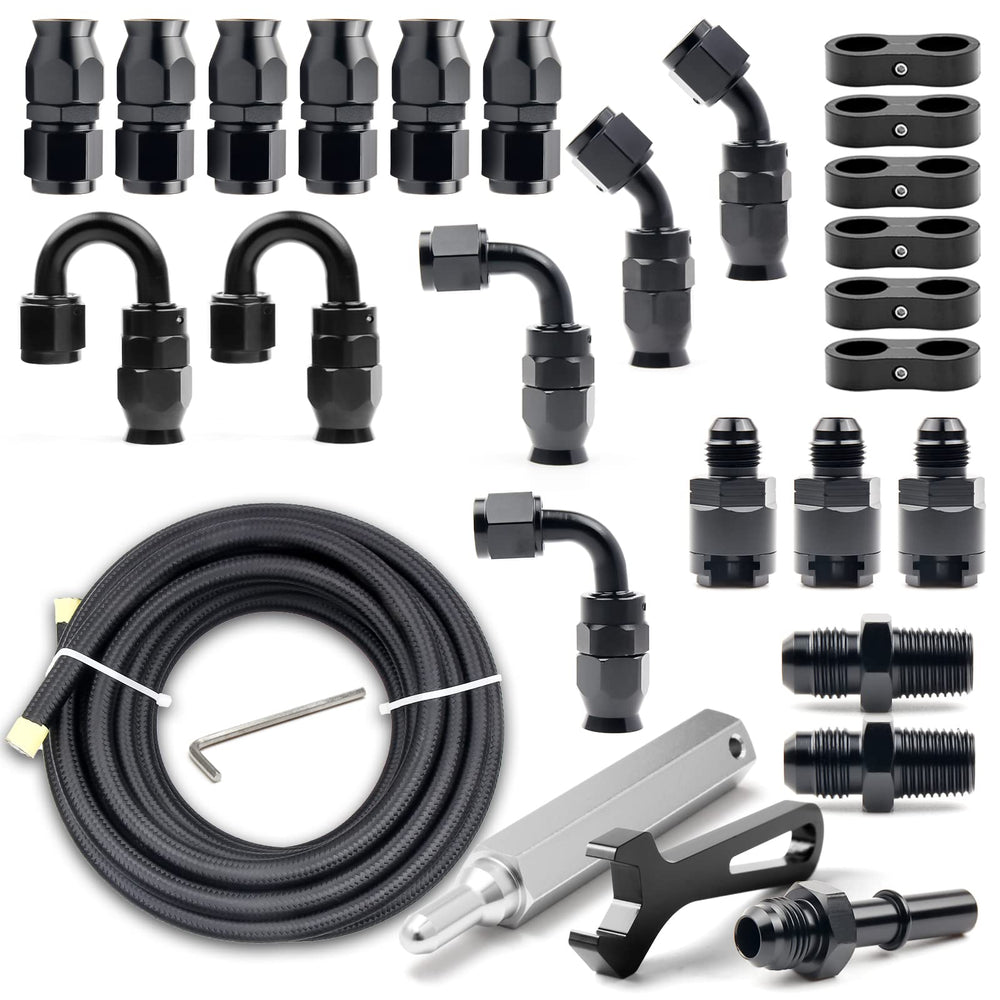 Medoon 6AN PTFE fuel line kit package for quick installation planning