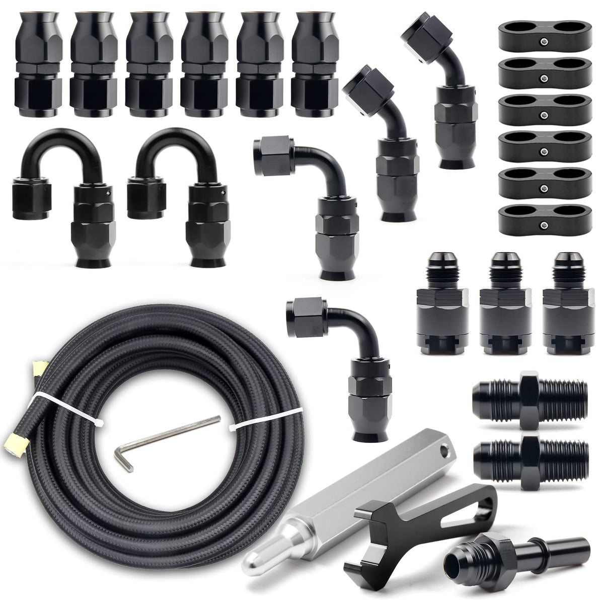 Medoon 6AN PTFE fuel line kit package for quick installation planning