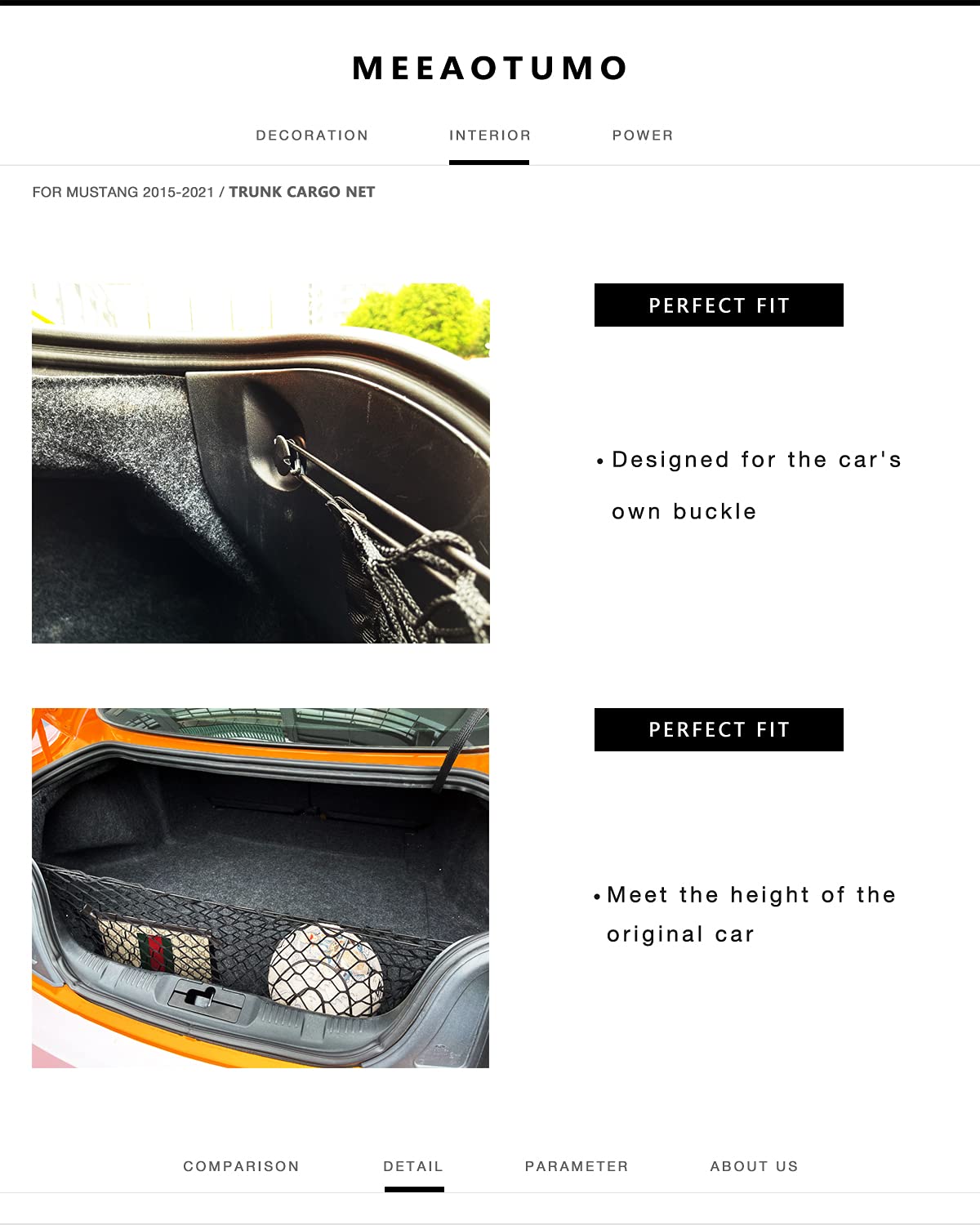 MEEAOTUMO trunk cargo net-polyester-mesh offers durable, flexible grip on groceries and gear.