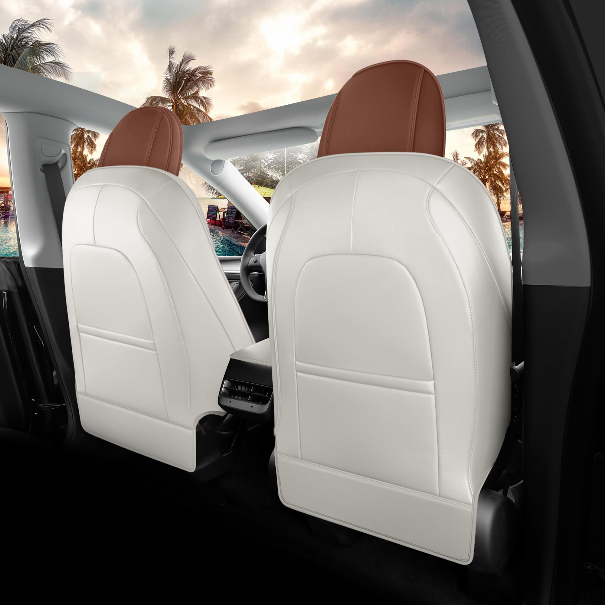 MeeKooMay rear seat cover for Model Y keeps interiors stylish and clean.