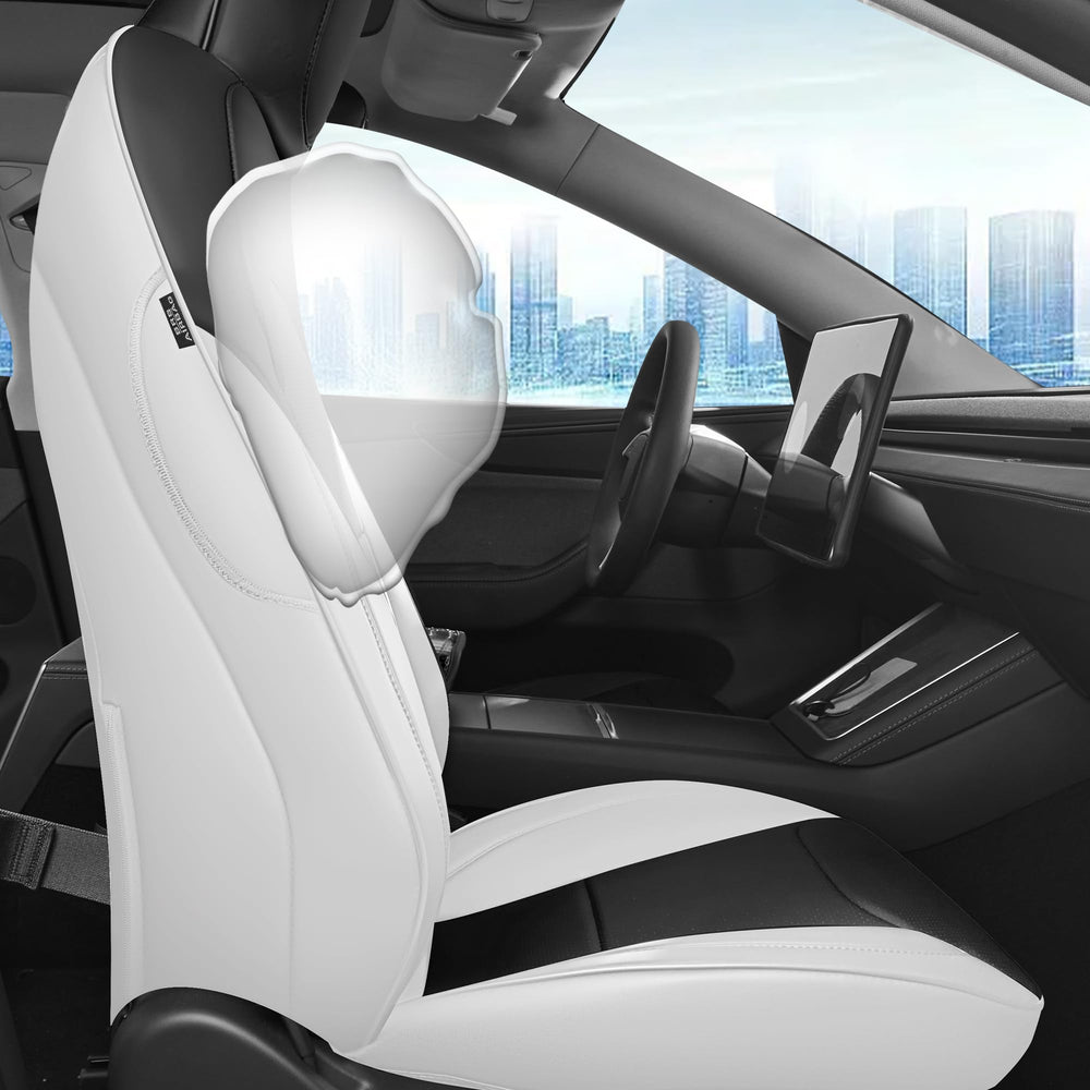 MeeKooMay Tesla Model 3 backrest cover with ventilation holes for comfort.