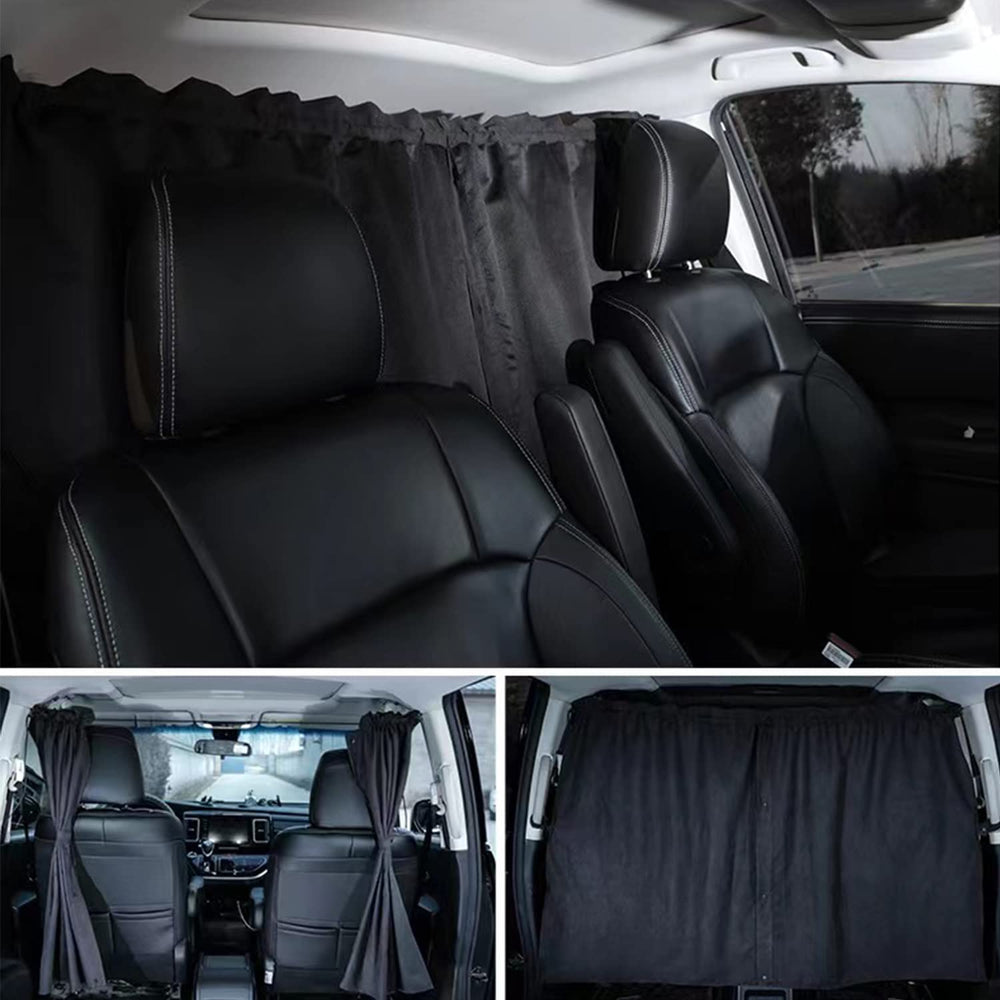 Meewoo car divider curtain on front seats provides privacy and blackout comfort.