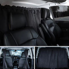 Meewoo car divider curtain on front seats provides privacy and blackout comfort.