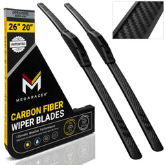 Mega Racer carbon fiber wiper blade 26-inch front view for all-season clarity.