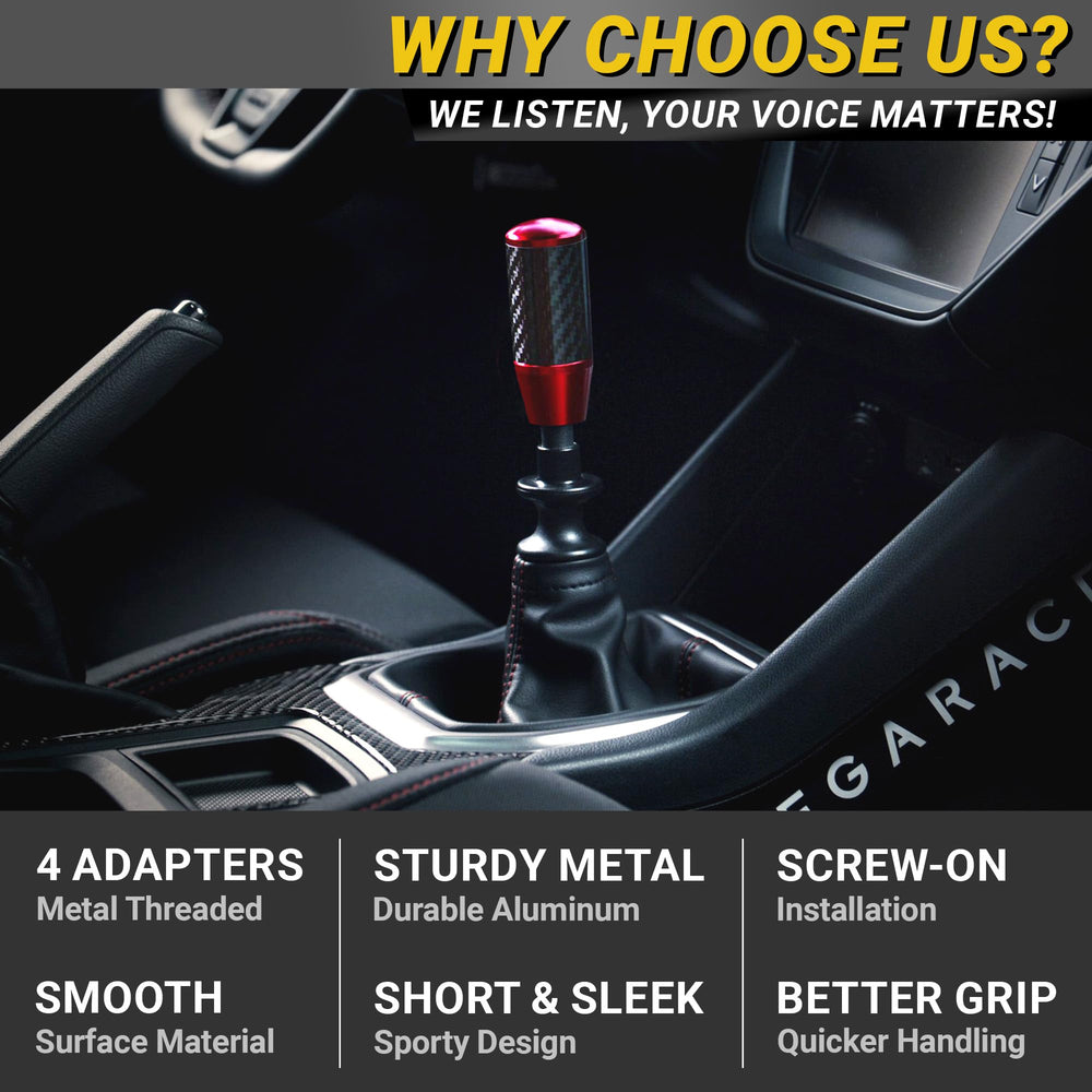 Mega Racer ergonomic tapered grip improves shifting control and comfort.
