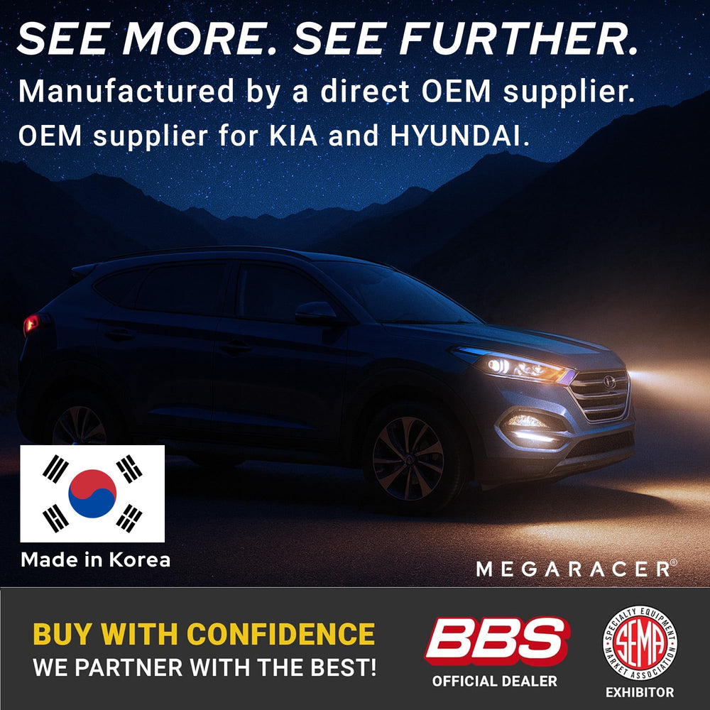 Mega Racer precise beam pattern for projector or reflector housings.