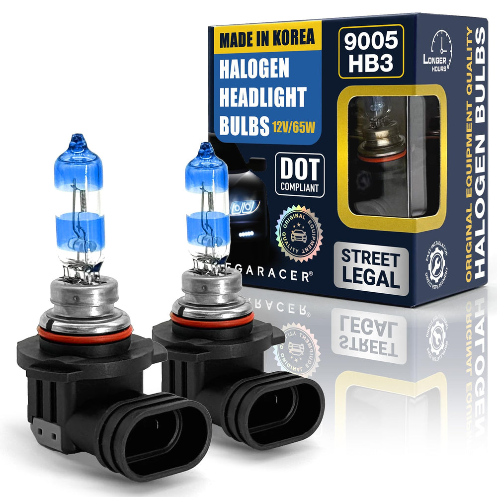 Mega Racer premium 9005 HB3 bulb pack for high-beam clarity.
