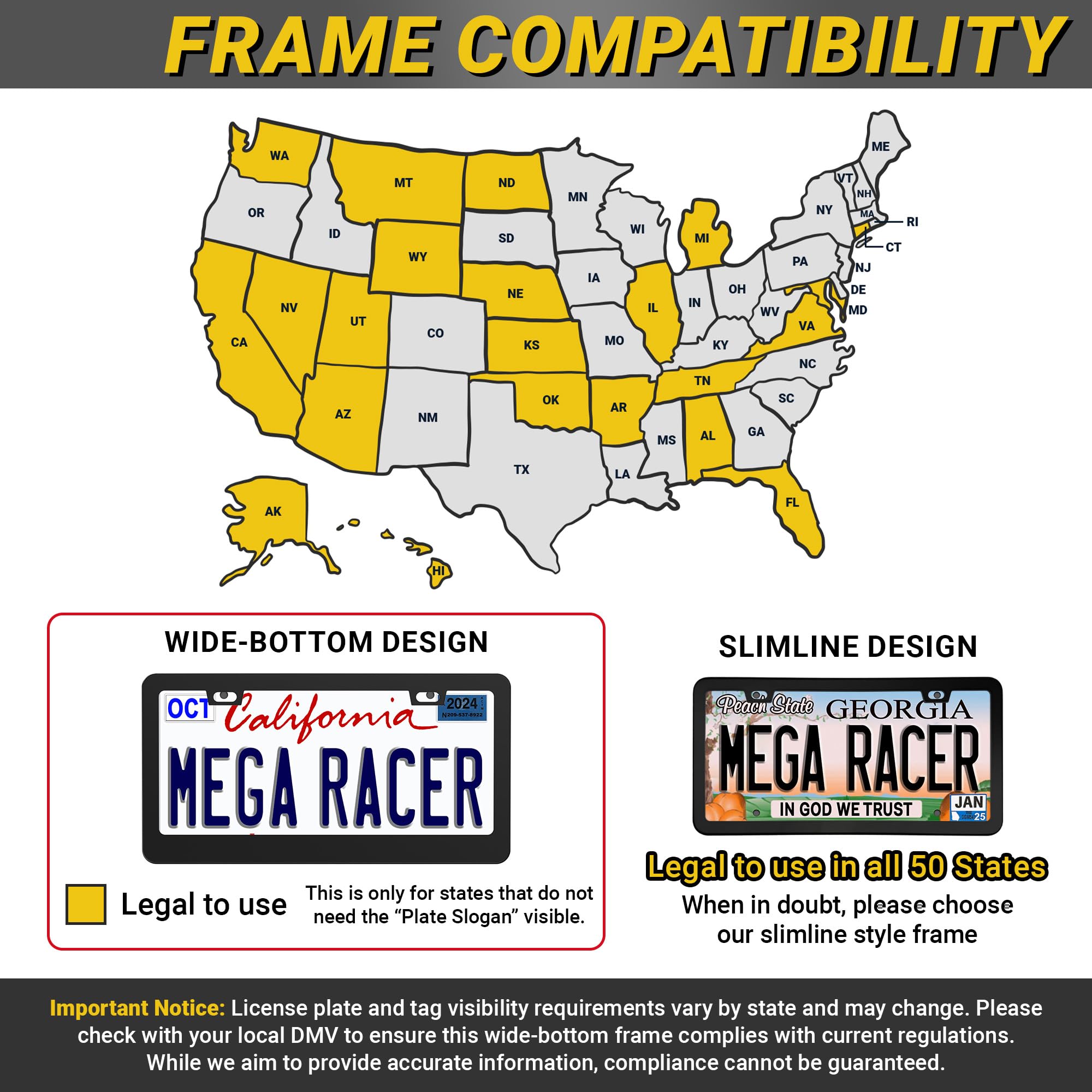 Mega Racer frame waterproof for front or rear mounting in all seasons.