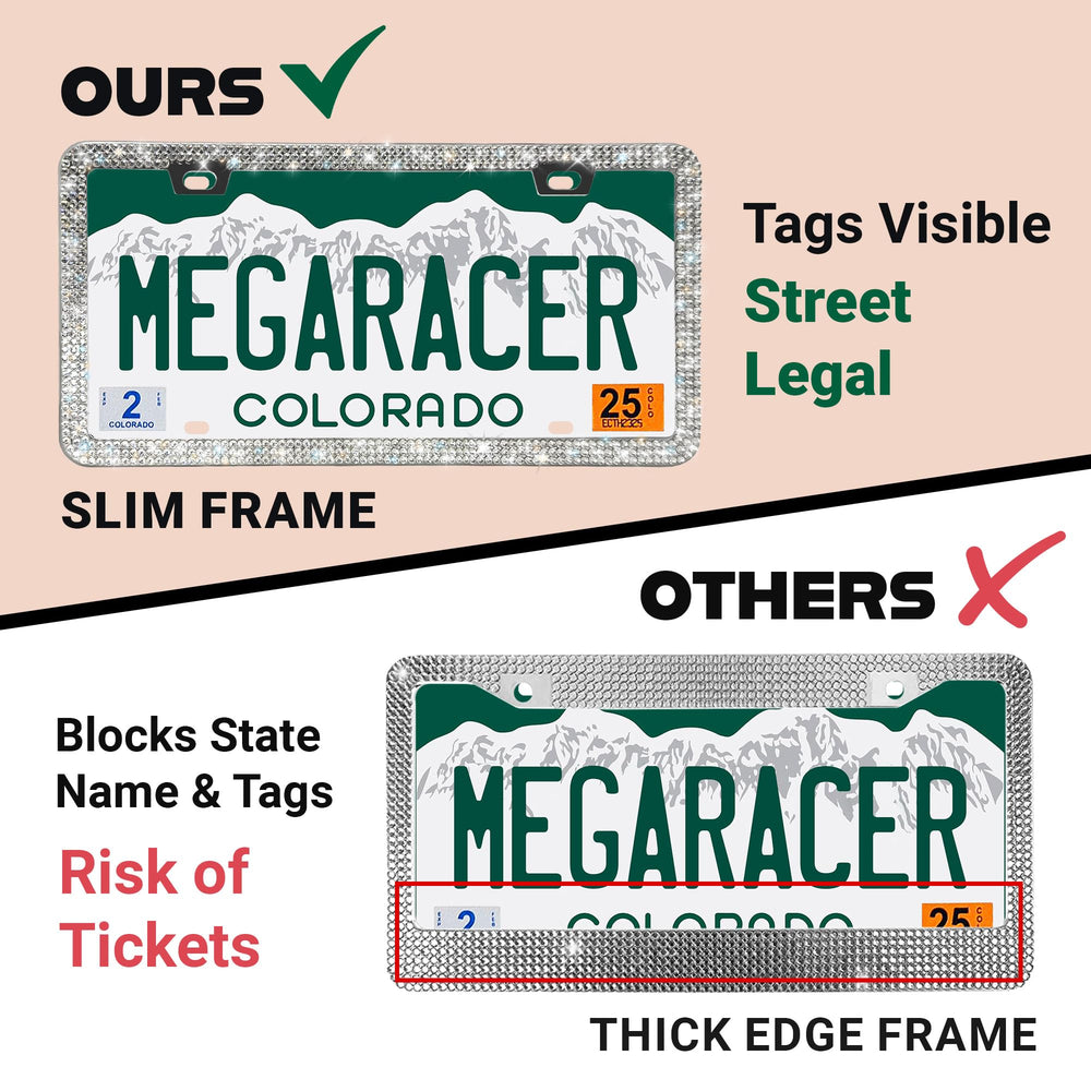 Mega Racer rear clips prevent license plate rattle.