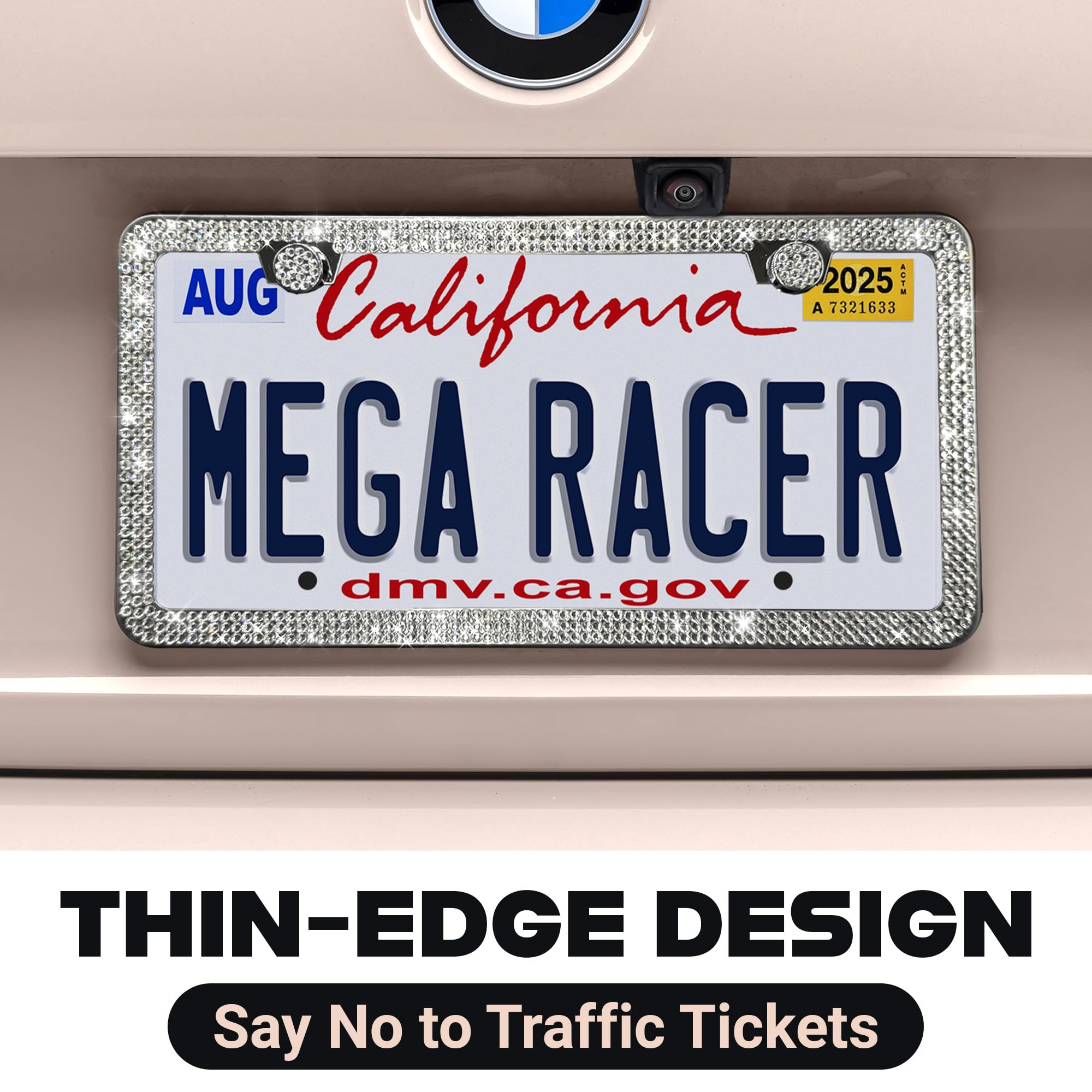 Mega Racer screws and bling caps included for easy installation.