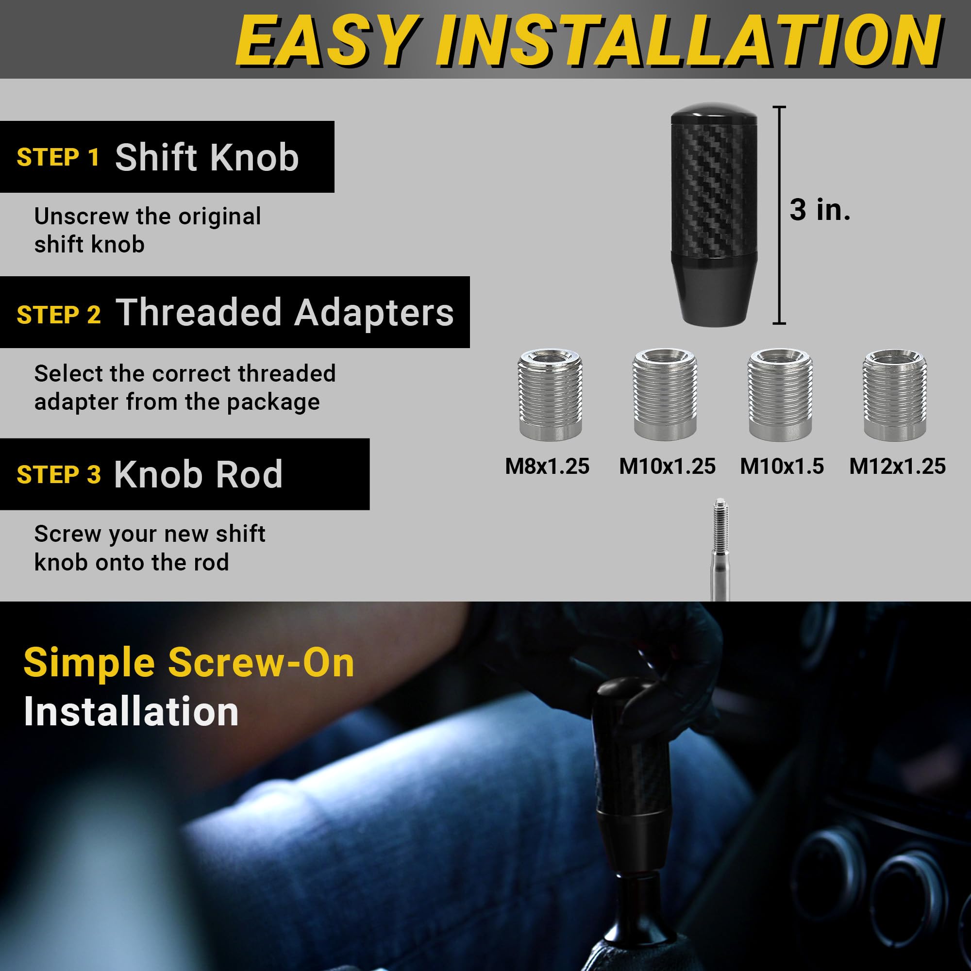 Mega Racer quick DIY screw-on installation.