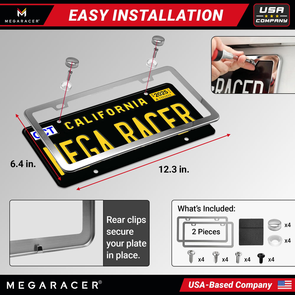 Mega Racer slim-edge design fits sedans, SUVs, and trucks without scratches