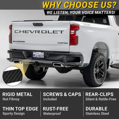 Mega Racer slim-top license plate frame, back view, compact profile for clean aesthetics.
