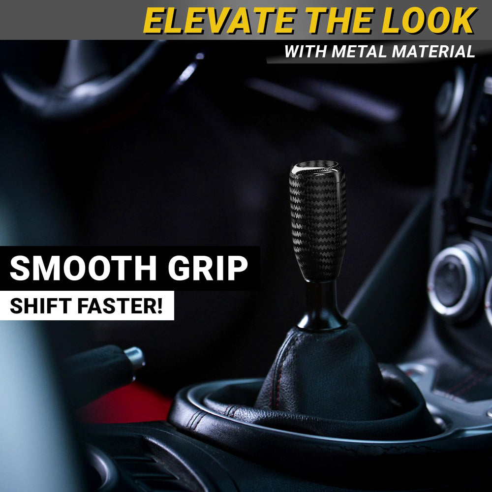 Mega Racer weighted shift knob top view; balanced weight for confident shifts.