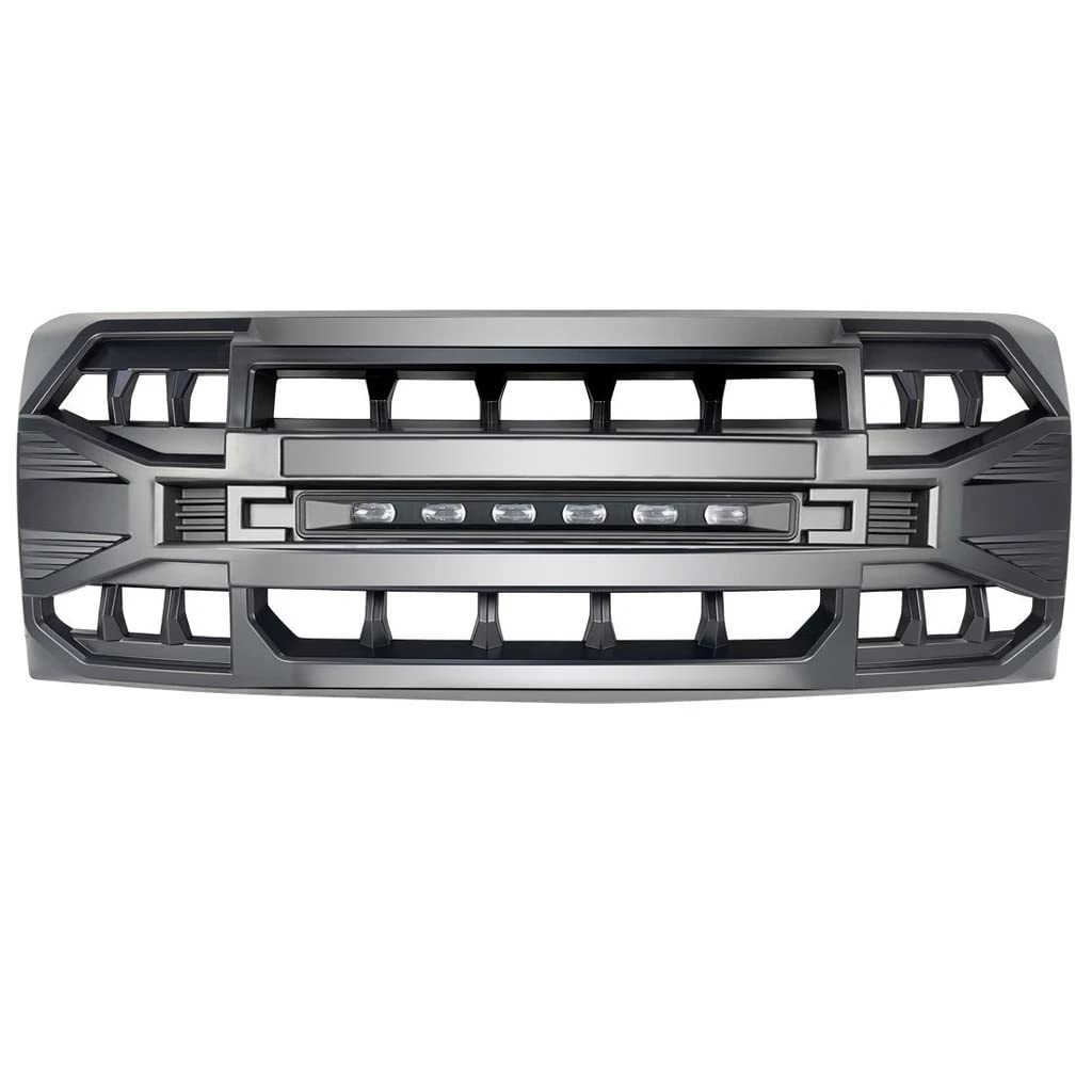 MEGAIE front grille with LED light bar enhancing night visibility on the F-150