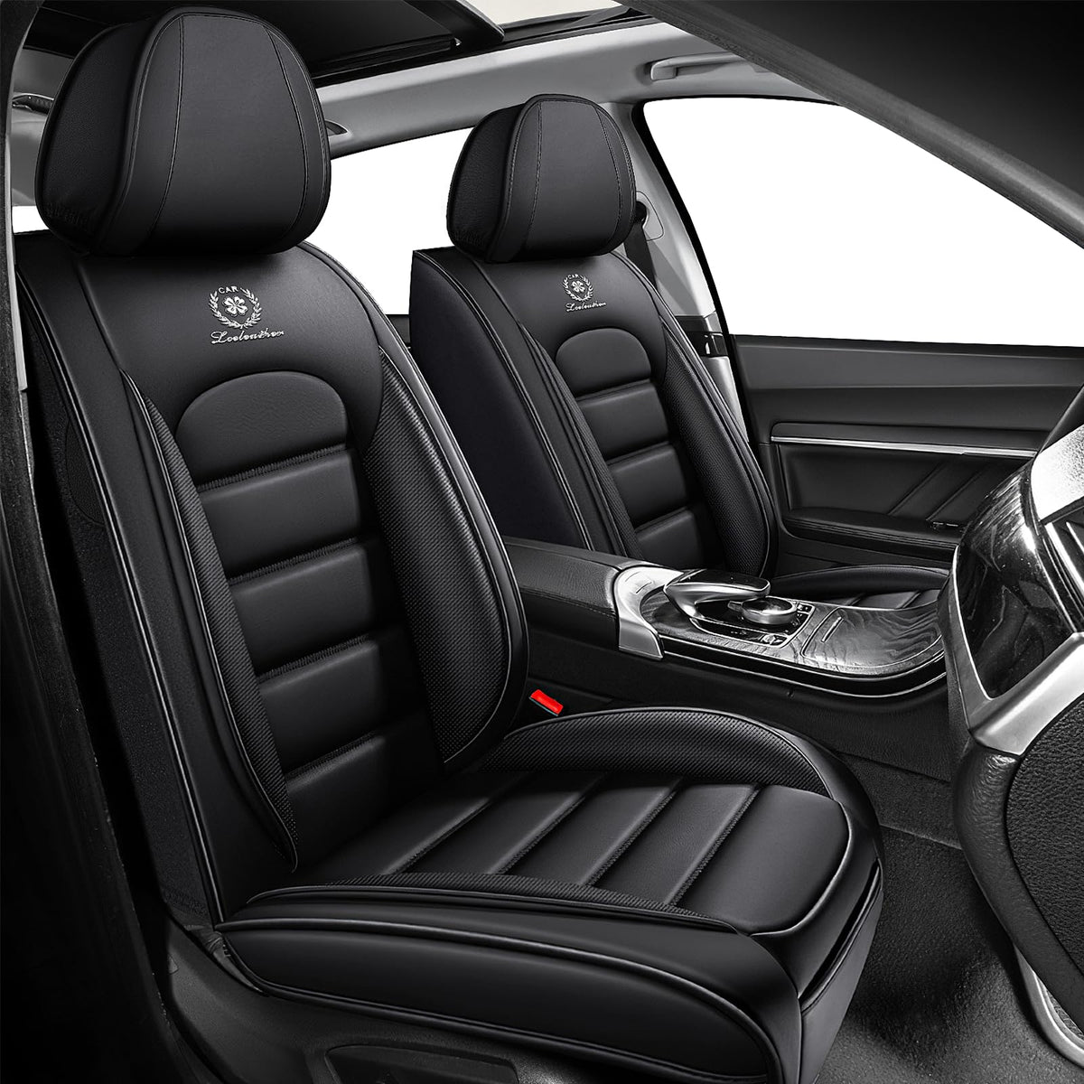 Megaseat Ford F-150 front-left seat cover in black with waterproof protection.