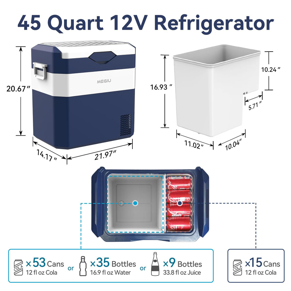 Megiu 12V fridge control panel highlights precise temperature settings for versatile cooling.