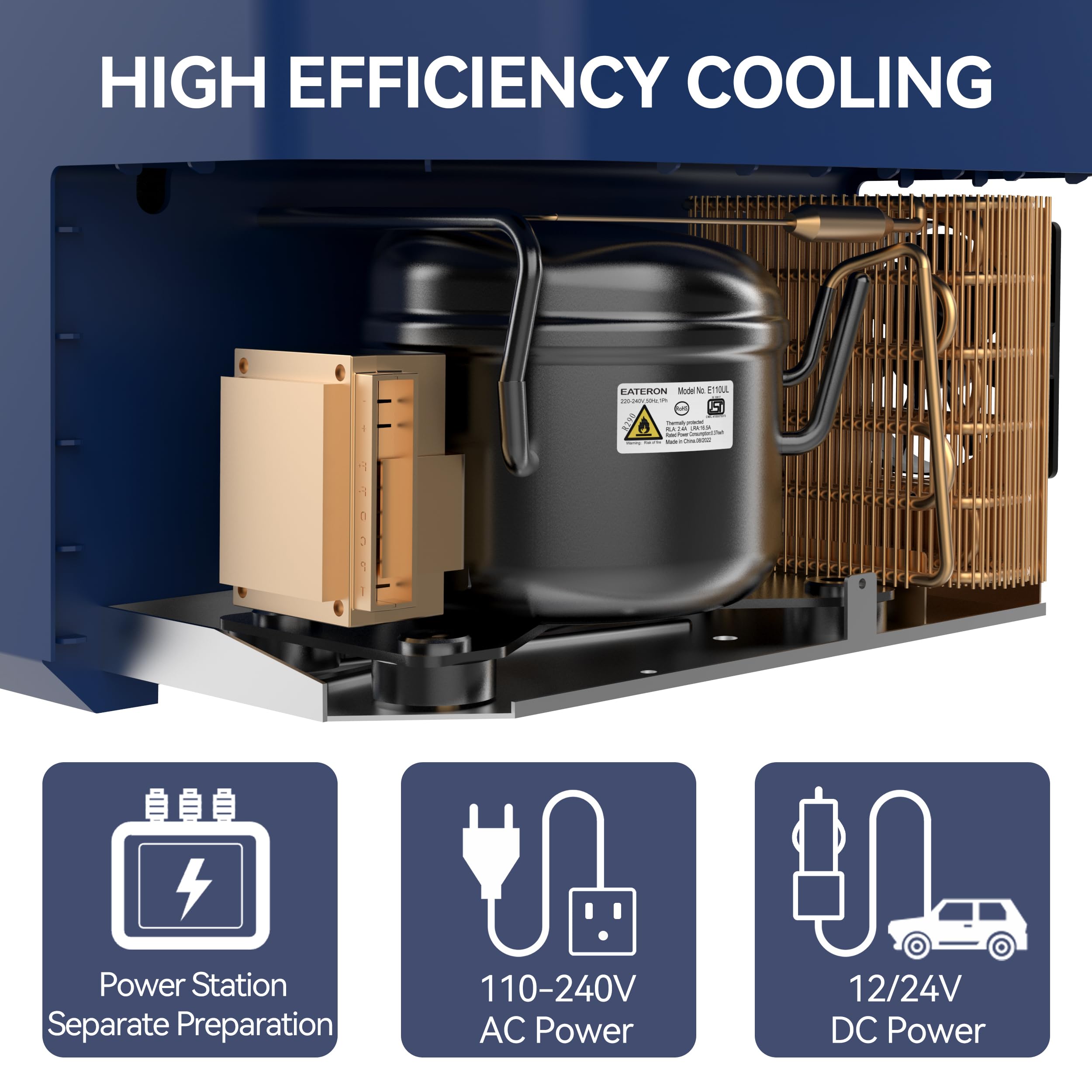 Megiu car fridge in SUV interior demonstrates silent operation for restful nights.