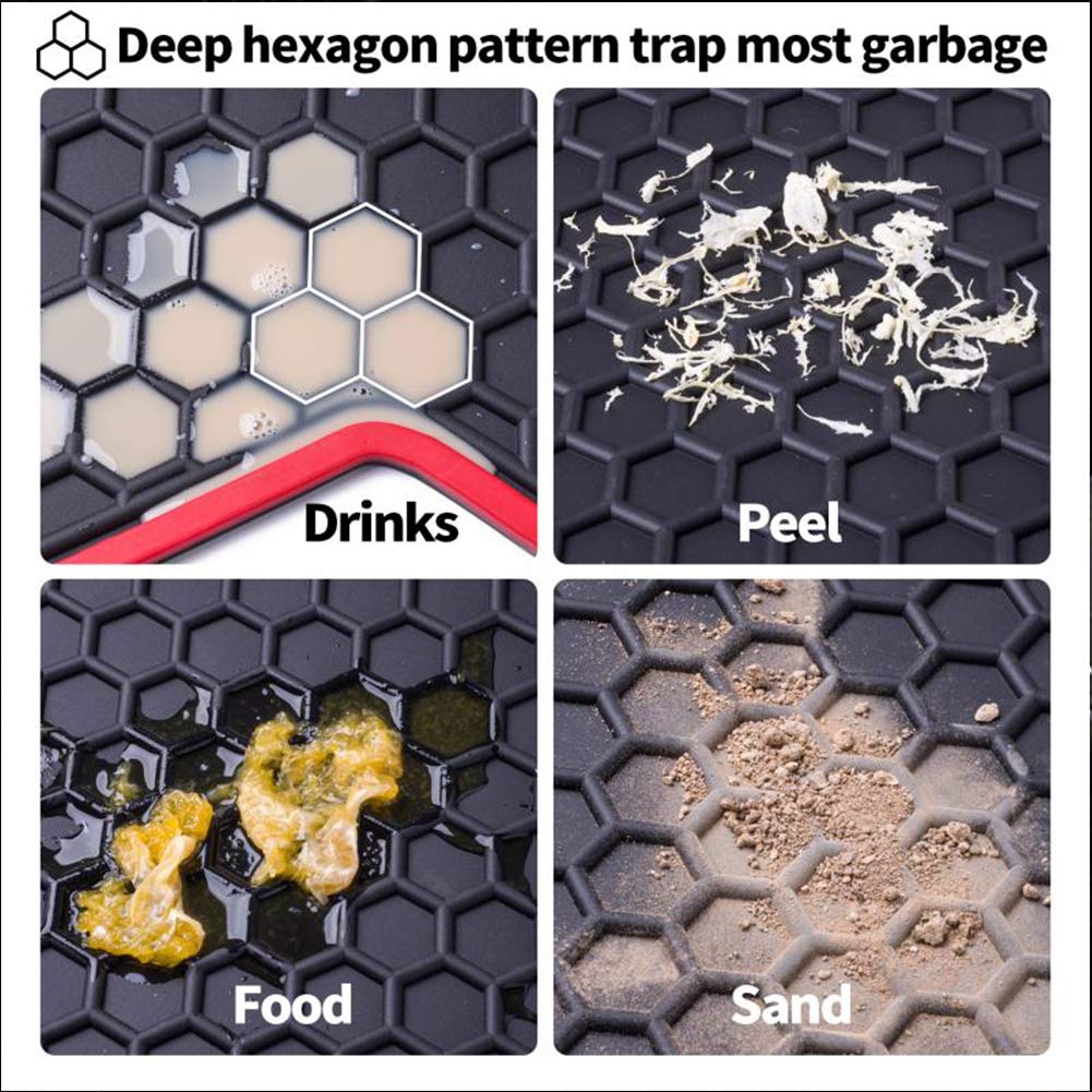 Megiteller floor mats hex design for dirt resistance and spill containment