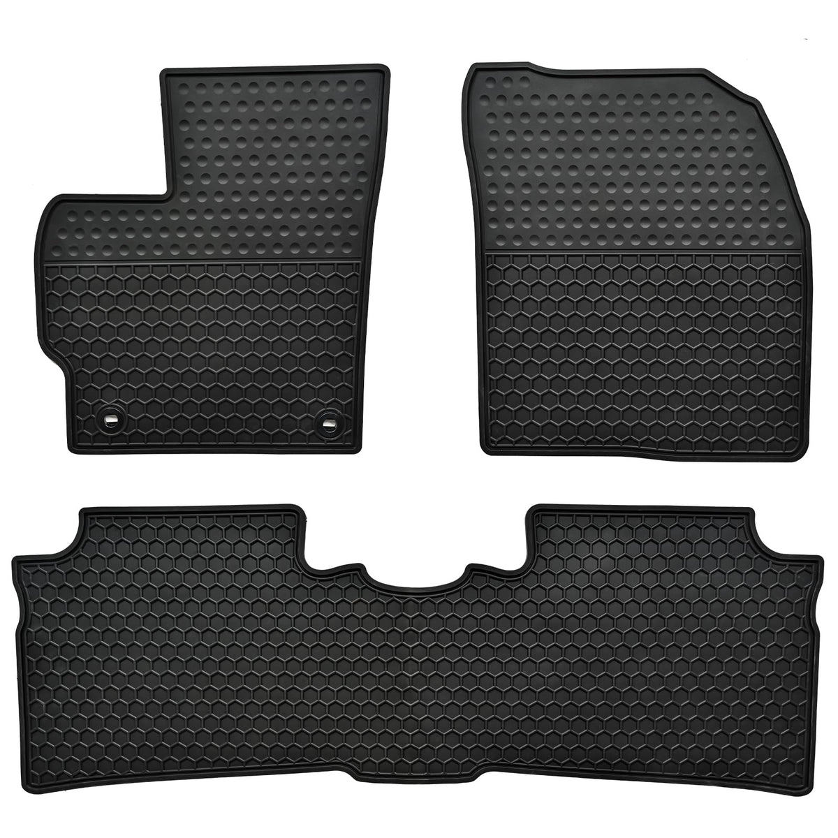 Megiteller Prius floor mats front view offer all-weather protection and easy cleaning.