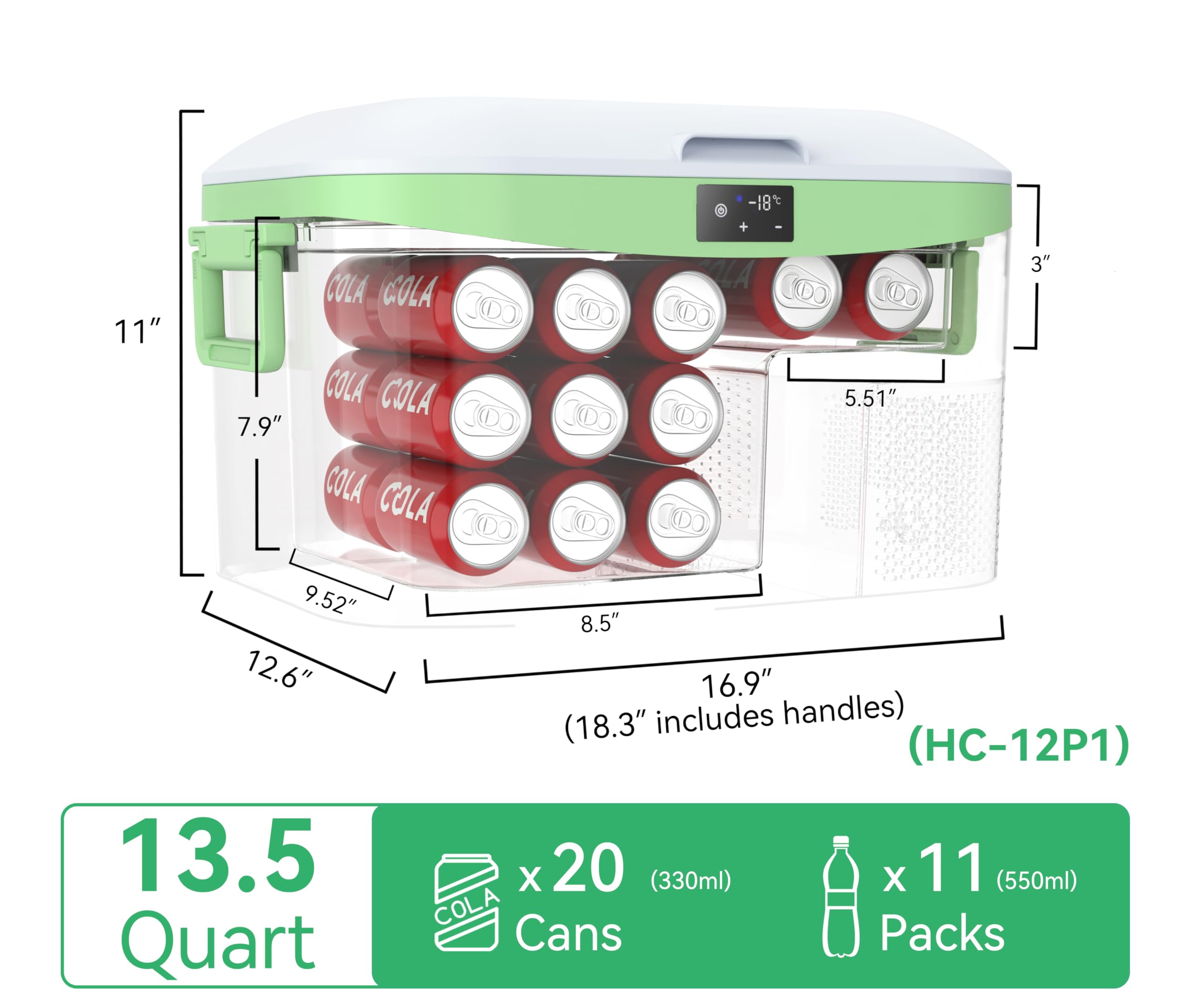 Megiu 12V portable refrigerator control panel enables easy temperature adjustments on the go.